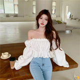 topbx Floral Fashion Women Blouse Sexy Low Cut Blouse Tall Tops High Quality Jacquard Beautiful Tee Shirt Long sleeve Youth Clothing
