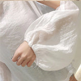 topbx Sexy Off Shoulder Top Women Puff Sleeve Elegant Blouse White Chiffon Blouses And Shirts 2024 Spring New