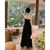 topbx Long Slip Dresses For Women Casual Pullovers Sleeveless Dress Backless Dress Sweatshirt Retro Y2k Long Slim Dresses