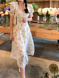 topbx Summer Women's Casual Print Midi Dress Female Fashion Elegant Slim Party Clothes Vestidos Robe