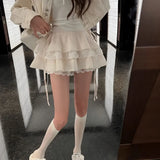 topbx 2024 New Kawaii Pleated Mini Skirt for Women Girl Cute Lolita Skirt Japanese Fashion Clothing