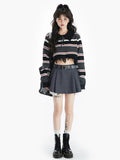 topbx Cropped Pullovers for Women Y2k Clothes Preppy Style Fashion Casual Sueter Knitted Tops Striped Sweater Jumper 2022 Ropa Mujer